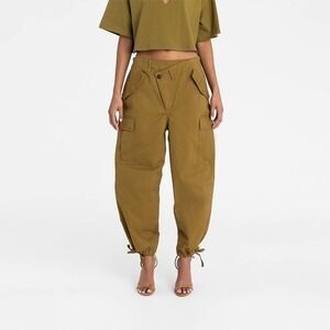 KBB by KAHLANA Target XS Extra Small Mid-Rise Straight Leg Cargo Jogger Tan Pant